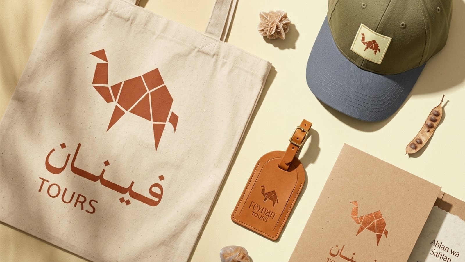Feynan Tours printed collateral and merchandise